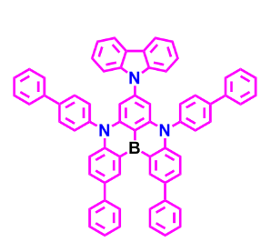 CAS:1878102-32-9丨5H,9H-[1,4]Benzazaborino[2,3,4{-kl]feinisabairín, 5,9-bis([1,1′-défheinil]-4-il)-7-(9H-carbazol-9-il)-2,12-défheinil- CAS-uimh-1878102-32-9