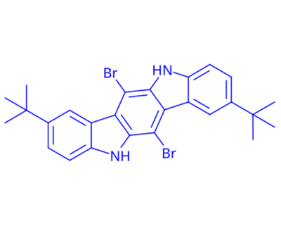 CAS:2254159-32-3|6,12-débhrómai-2,8-dé-tri-búitile-5,11-déhidrindolo[3,2-b]-carbazole